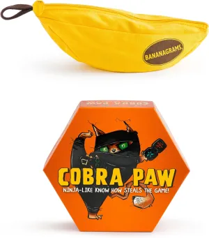 Bananagrams Classic & Cobra Paw Bundle. Fast-Paced Word Game & Tile-Snatching Fun for Kids & Families. Educational, Competitive, and Perfect for Game Nights, Parties, or On-The-Go Play.