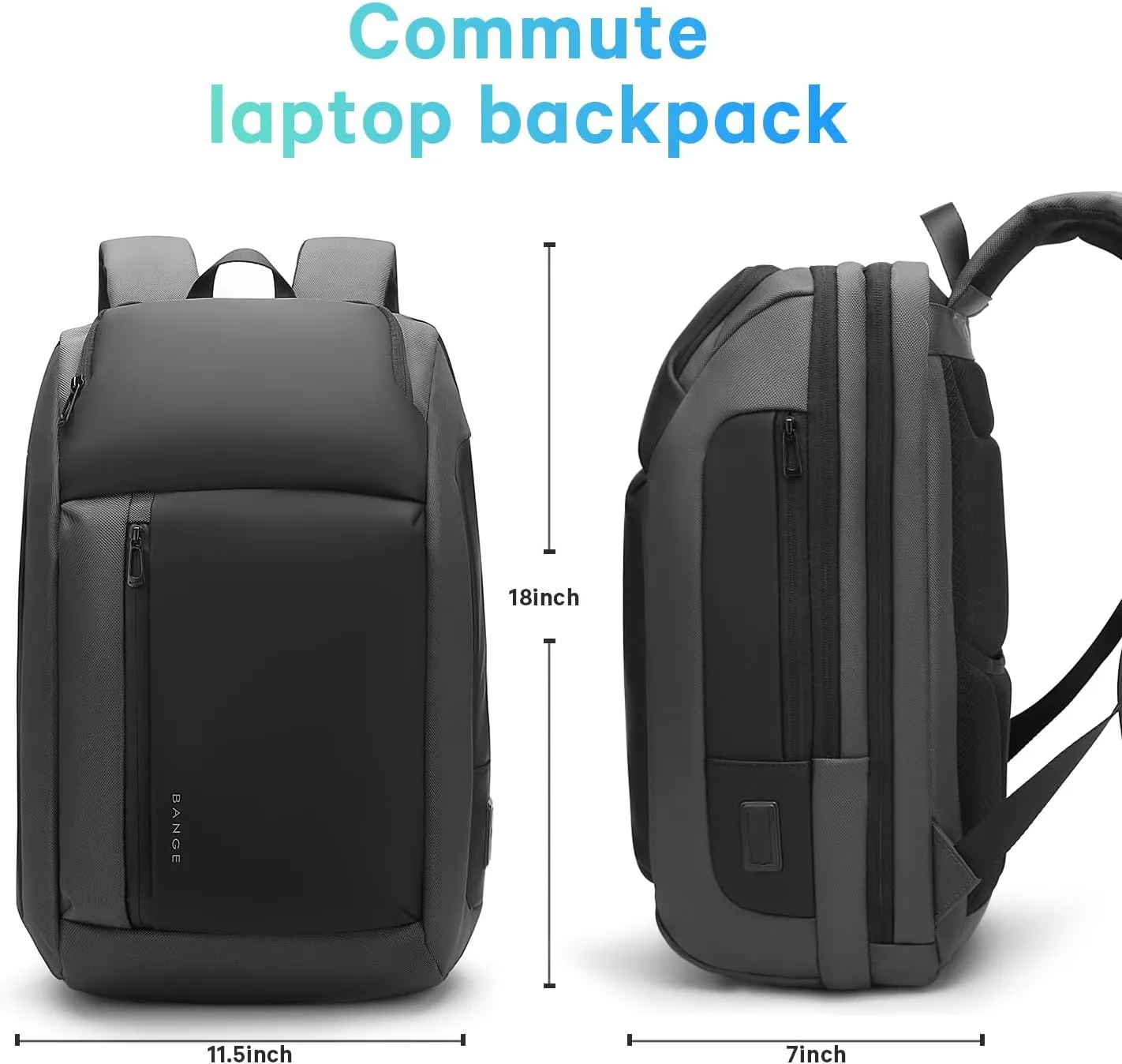 BANGE Travel BackpacksOvernight Laptop Carry-On Backpack for Airplanes Waterproof 15.6 inch Laptop Backpack for Men and Women (Grey)