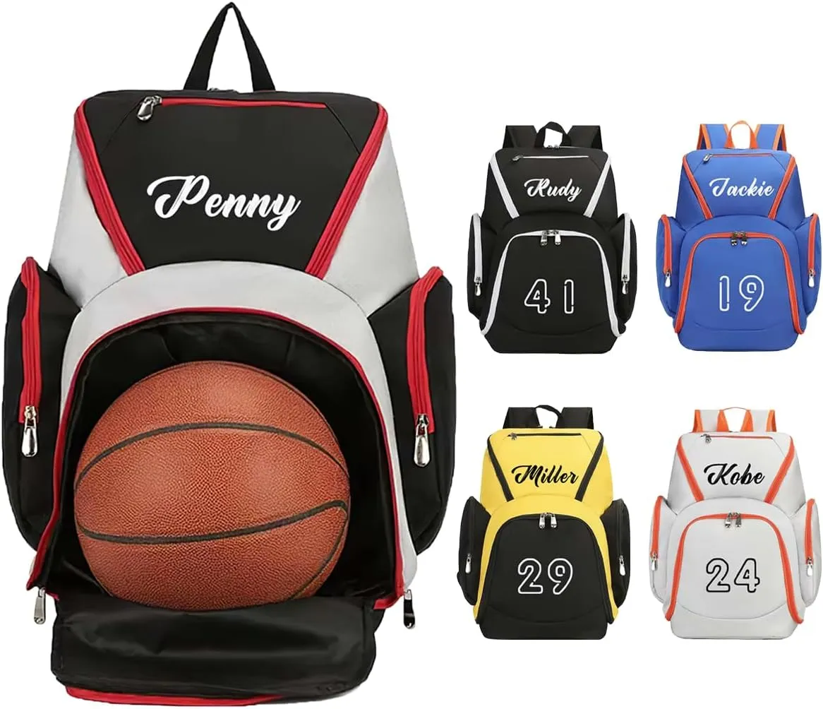 Basketball Bag for Boys, Custom Basketball Backpack Soccer Bag for School Boys, Personalized Name Number Sports Bags Gym, Outdoor, Travel