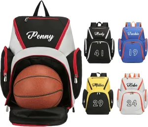Basketball Bag for Boys, Custom Basketball Backpack Soccer Bag for School Boys, Personalized Name Number Sports Bags Gym, Outdoor, Travel