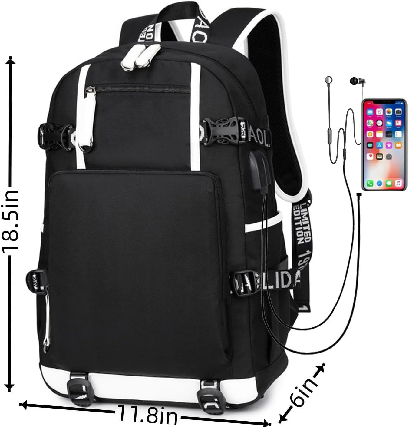 Basketball Player 23 Student School Bag, Laptop Backpack, Ultra-Light Travel Bag, For Men And Women (Black3)
