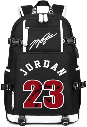 Basketball Player 23 Student School Bag, Laptop Backpack, Ultra-Light Travel Bag, For Men And Women (Black3)