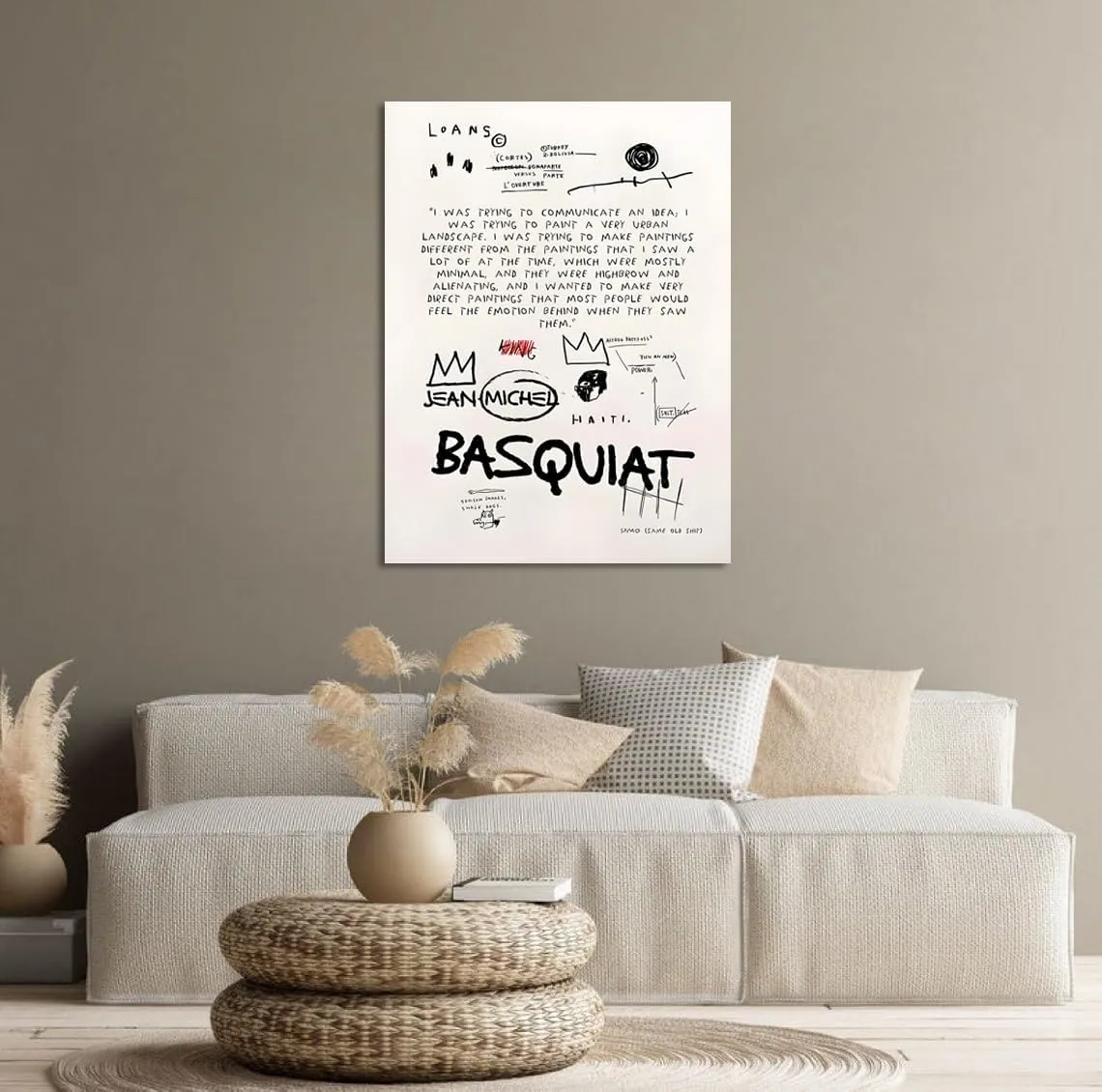 Basquiat Poster, Canvas Prints Jean Michel Basquiat Art, Basquiat Art Wall Decor, Street Wall Art, Basquiat Wall Art, Basquiat Decoration, Framed Basquiat Home Decor Ready To Hang