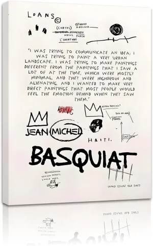 Basquiat Poster, Canvas Prints Jean Michel Basquiat Art, Basquiat Art Wall Decor, Street Wall Art, Basquiat Wall Art, Basquiat Decoration, Framed Basquiat Home Decor Ready To Hang
