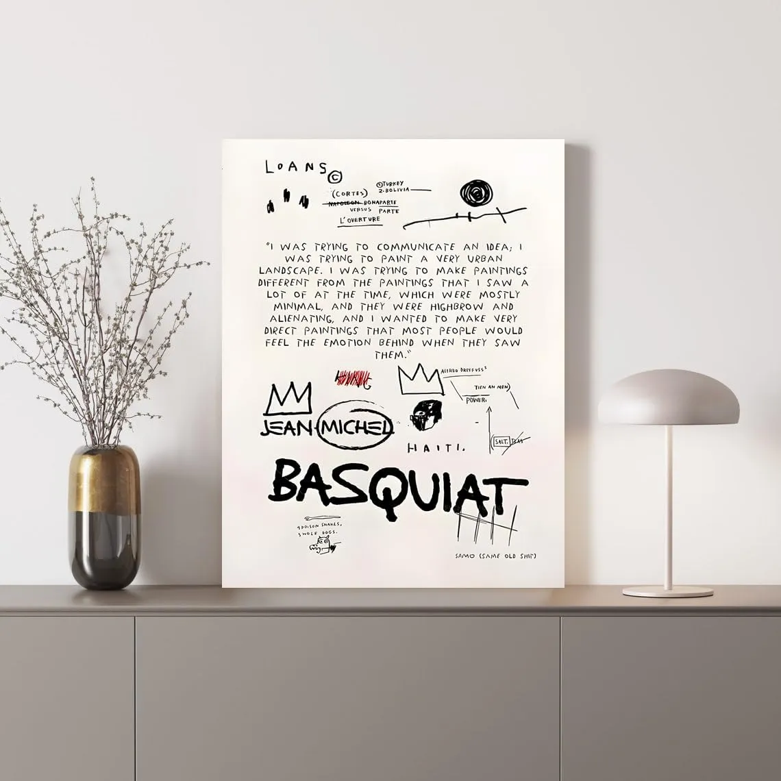 Basquiat Poster, Canvas Prints Jean Michel Basquiat Art, Basquiat Art Wall Decor, Street Wall Art, Basquiat Wall Art, Basquiat Decoration, Framed Basquiat Home Decor Ready To Hang