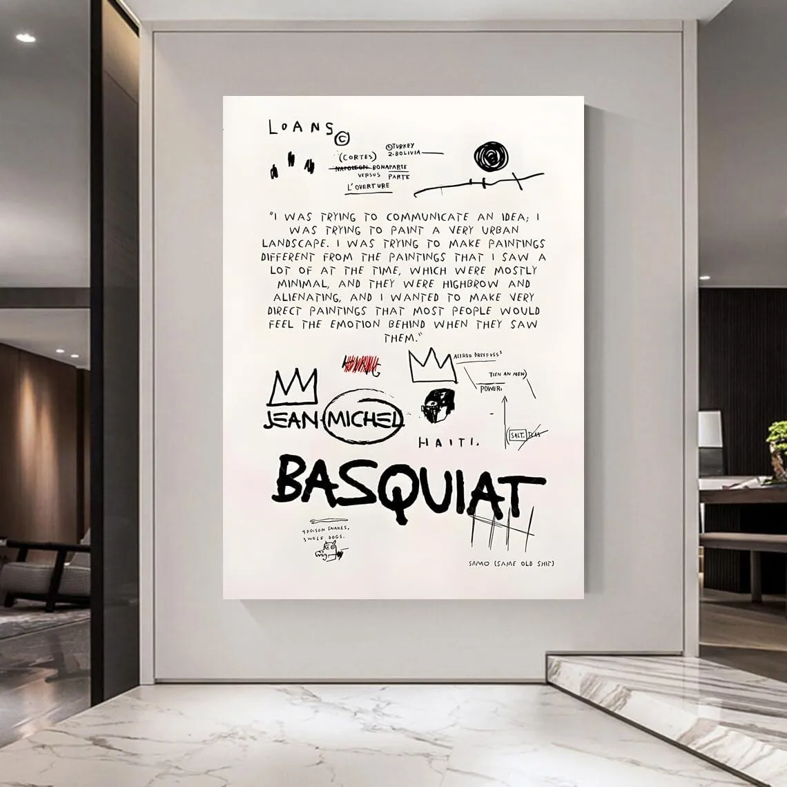 Basquiat Poster, Canvas Prints Jean Michel Basquiat Art, Basquiat Art Wall Decor, Street Wall Art, Basquiat Wall Art, Basquiat Decoration, Framed Basquiat Home Decor Ready To Hang