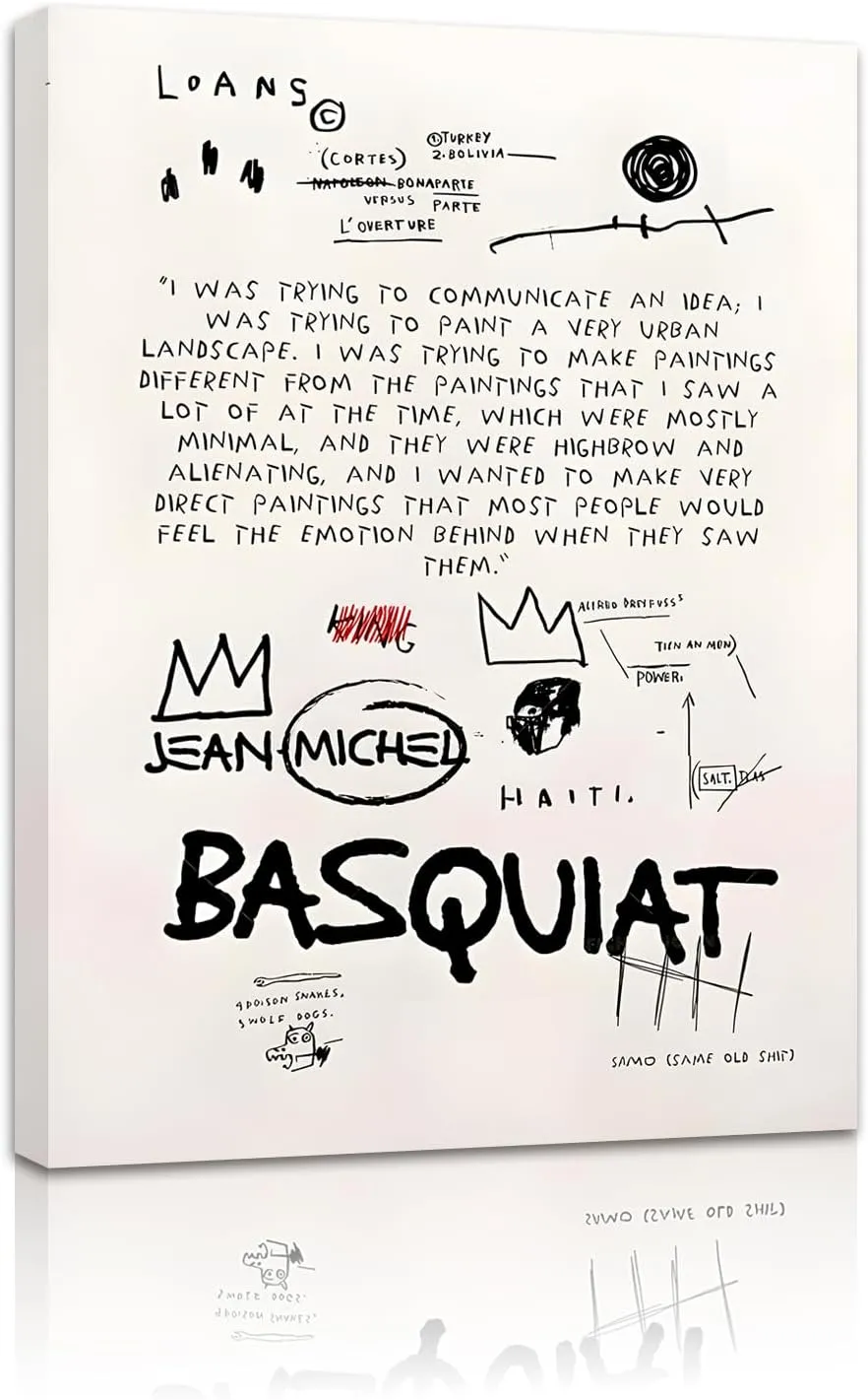 Basquiat Poster, Canvas Prints Jean Michel Basquiat Art, Basquiat Art Wall Decor, Street Wall Art, Basquiat Wall Art, Basquiat Decoration, Framed Basquiat Home Decor Ready To Hang