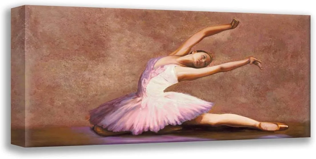 Bassetti, Andrea 24x12 Gallery Wrapped Stretched Canvas Art Titled: Swan Lake