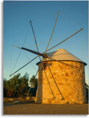 Bathroom Wall Art Windmill at sunset mountain landscape Old windmill top the mountain Pictures Wall Decor Framed Canvas Wall Art for Bedroom Artwork Paintings Living Room Kitchen Farmhouse 16x20