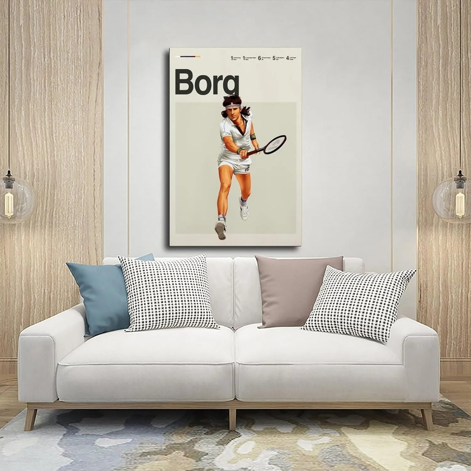 BAVIEN Bjorn Borg Poster Tennis Picture Canvas Poster Wall Art Decor Print Picture Paintings for Living Room Bedroom Decoration Frame:24x36inch(60x90cm)