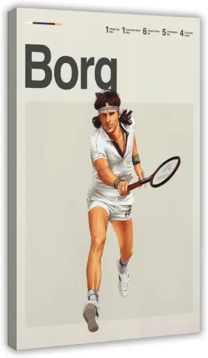BAVIEN Bjorn Borg Poster Tennis Picture Canvas Poster Wall Art Decor Print Picture Paintings for Living Room Bedroom Decoration Frame:24x36inch(60x90cm)