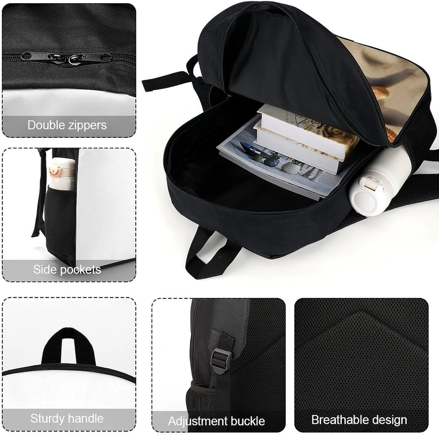 Beach Landscape Backpack, Laptop Backpack for Men, 17 Inch Travel Hiking Daypack, Casual Backpack
