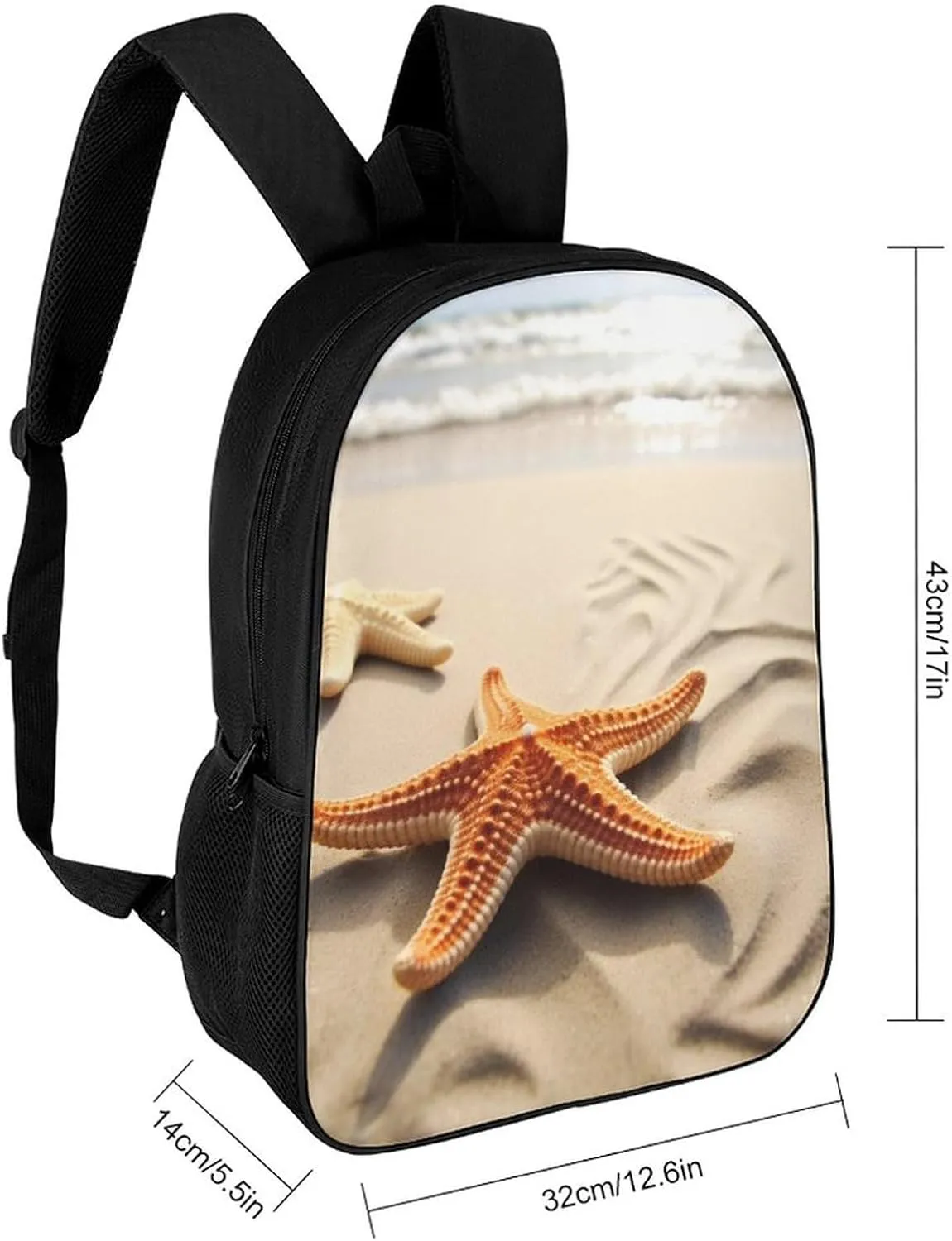 Beach Landscape Backpack, Laptop Backpack for Men, 17 Inch Travel Hiking Daypack, Casual Backpack