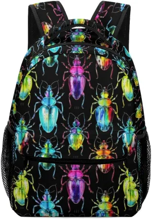 Beetles Glowing Unisex Causal Backpack Lightweight Daypack Classic Shoulder Bag for Men Women Travel Work