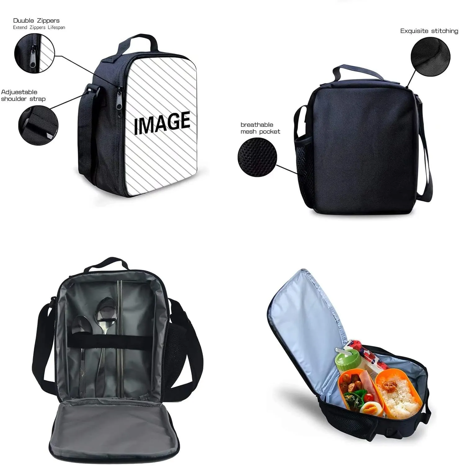 Beginterest Sunflower Elk Print Backpack and Lunch Box for School Kids Boys Girls Lightweight Backpack Set
