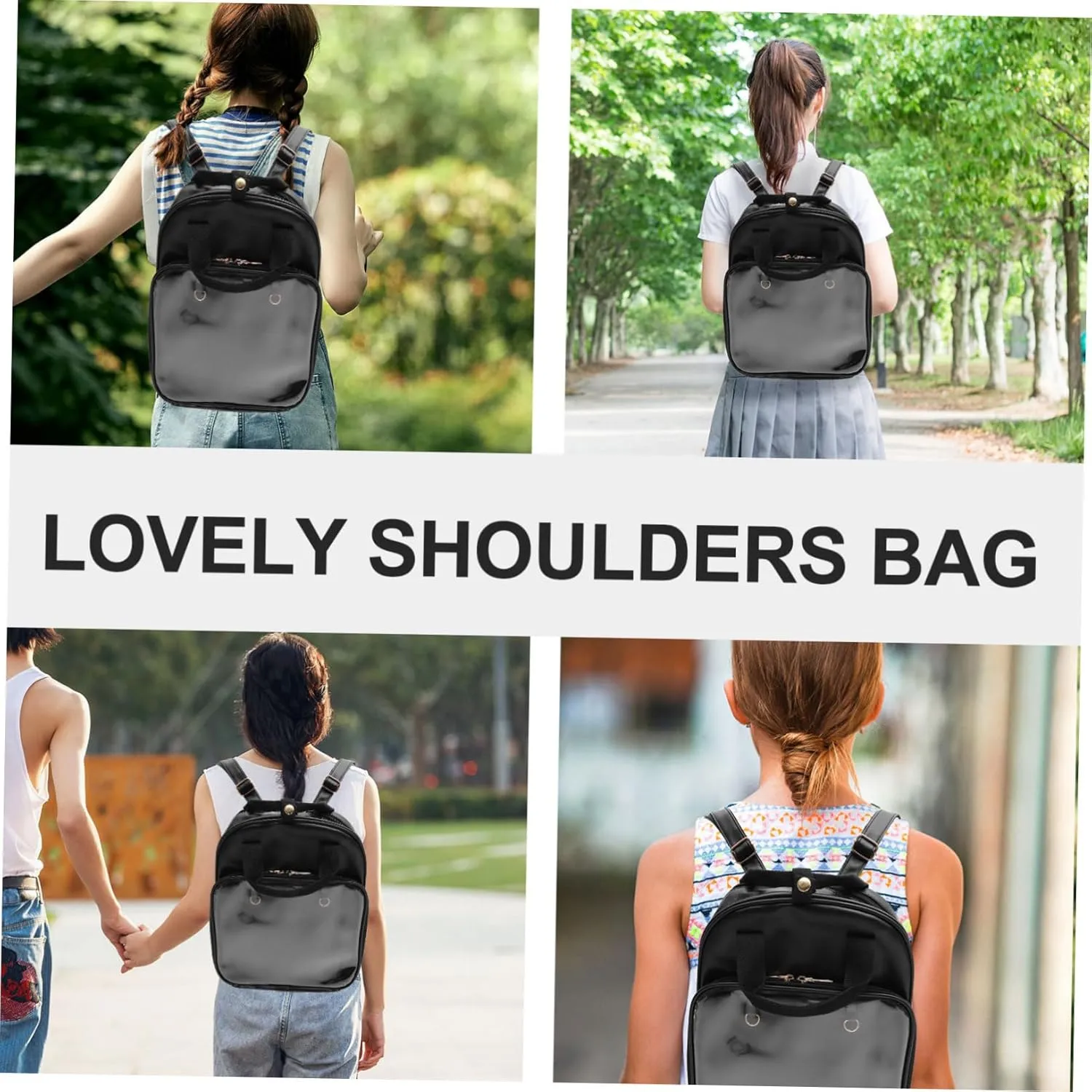BESPORTBLE Candy Backpack for Girls School Bag Pvc Satchel Fashion Shoulder Bag for Boys and Girls Women