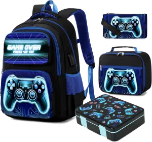 Bevalsa Kids Backpack for Boys Set, Bookbag Set for Kids Elementary School Student