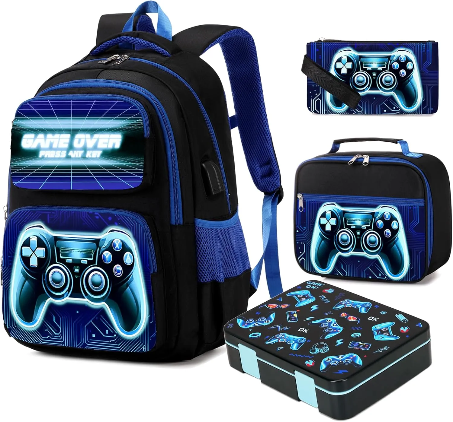 Bevalsa Kids Backpack for Boys Set, Bookbag Set for Kids Elementary School Student
