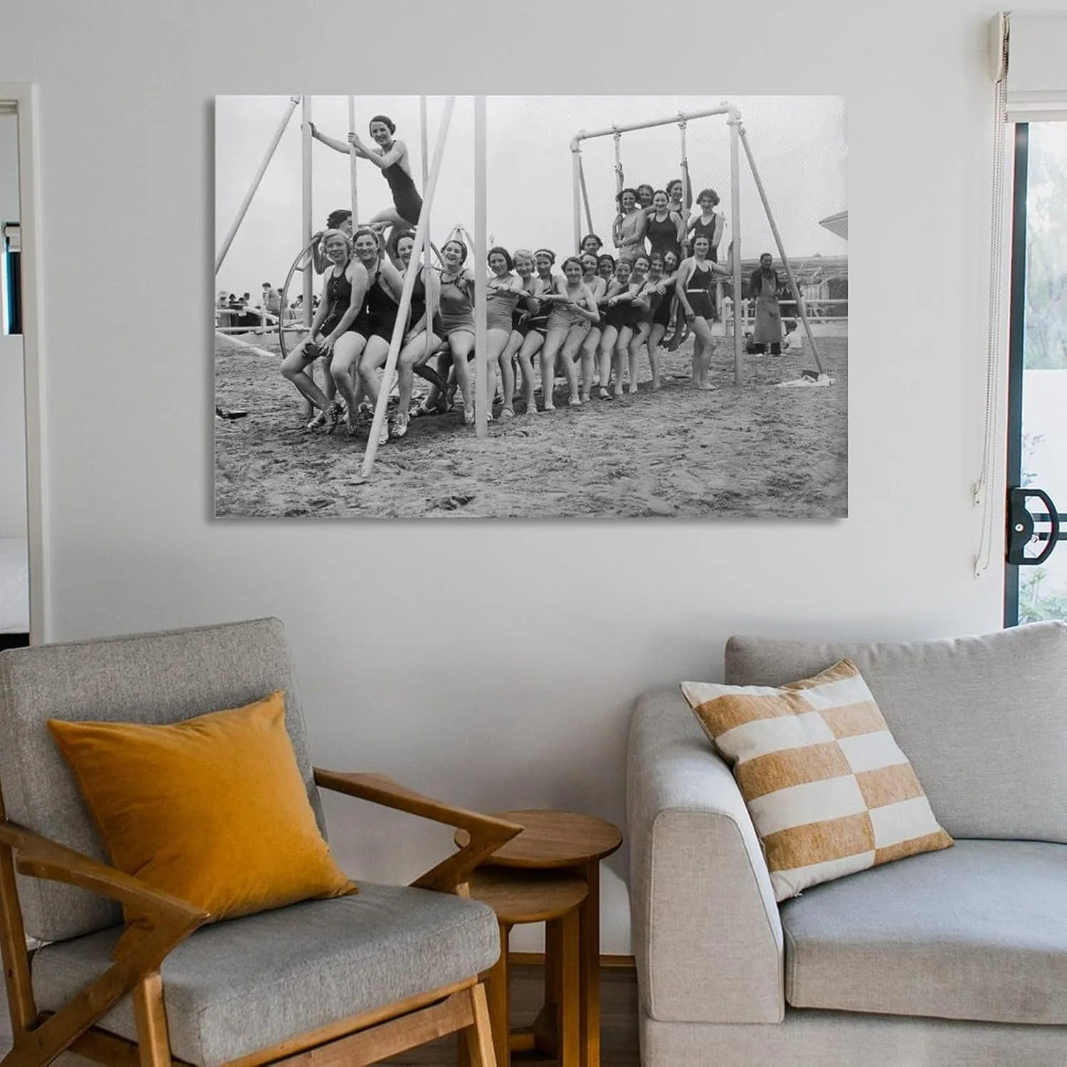 Bikini Hotties Summer Beach Amusement Park Fun Canvas Painting Retro Black And White Photography Art Poster Home Canvas Wall Decoration Canvas Painting Wall Art Poster for Bedroom Living Room Decor 16