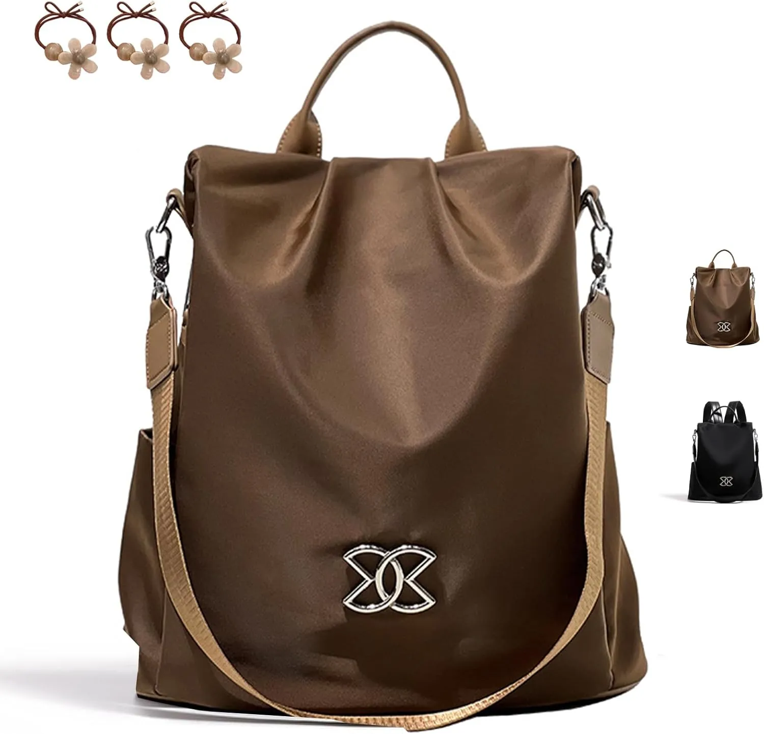 Bishe Multi-Purpose Anti-Theft Backpack - Large Capacity, Brown