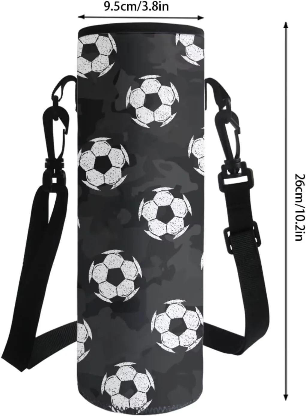 Black Camo Soccer Print Personalized Name & Number 4 PCS School Backpack for Child Casual Soft Kids Preschool Backpack Lunch Box Pencil Bag Water Bottle Carrier