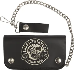 Black Leather Black Sin Double-Snap 6" Wallet
