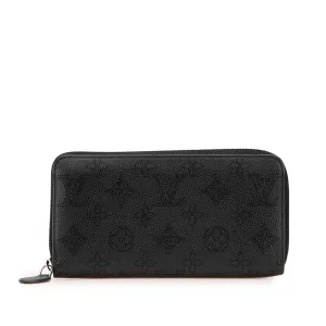 Black Louis Vuitton Monogram Mahina Zippy Wallet