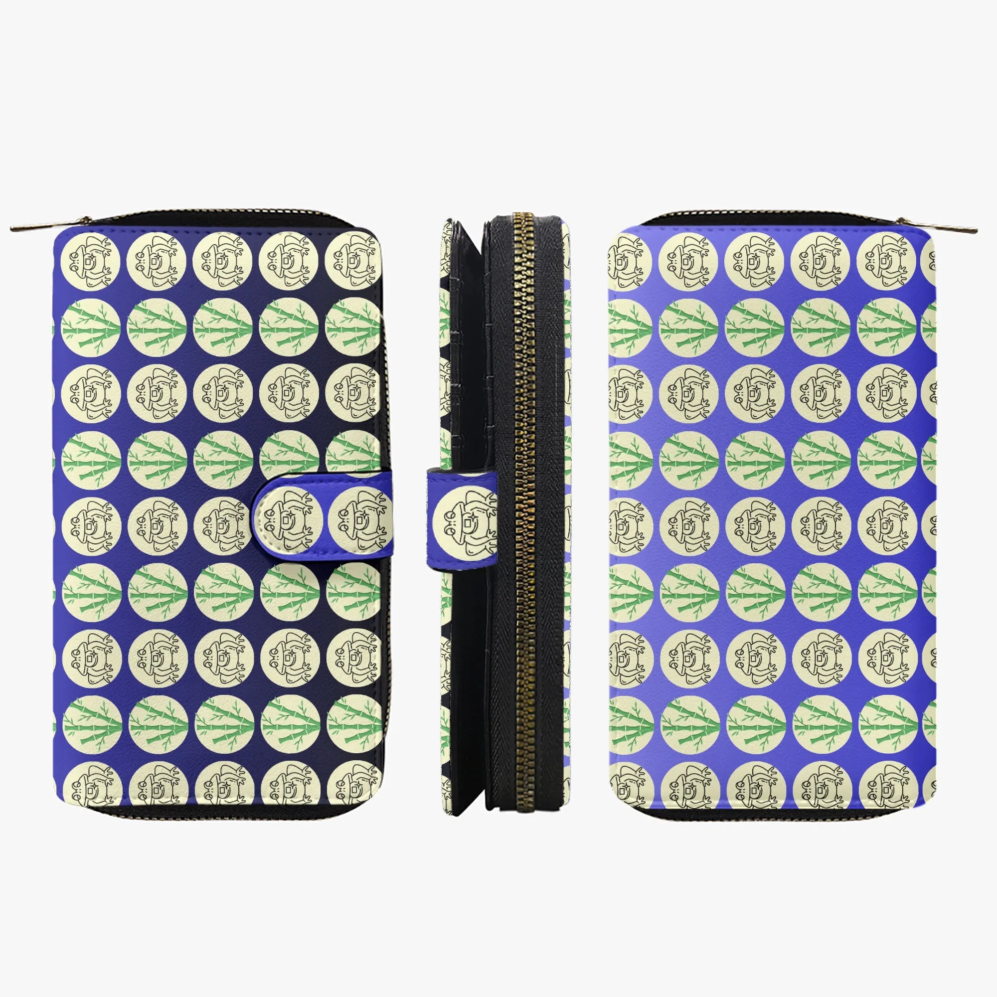 Black Ombre Fengshui Money Frog Long Flap Wallet