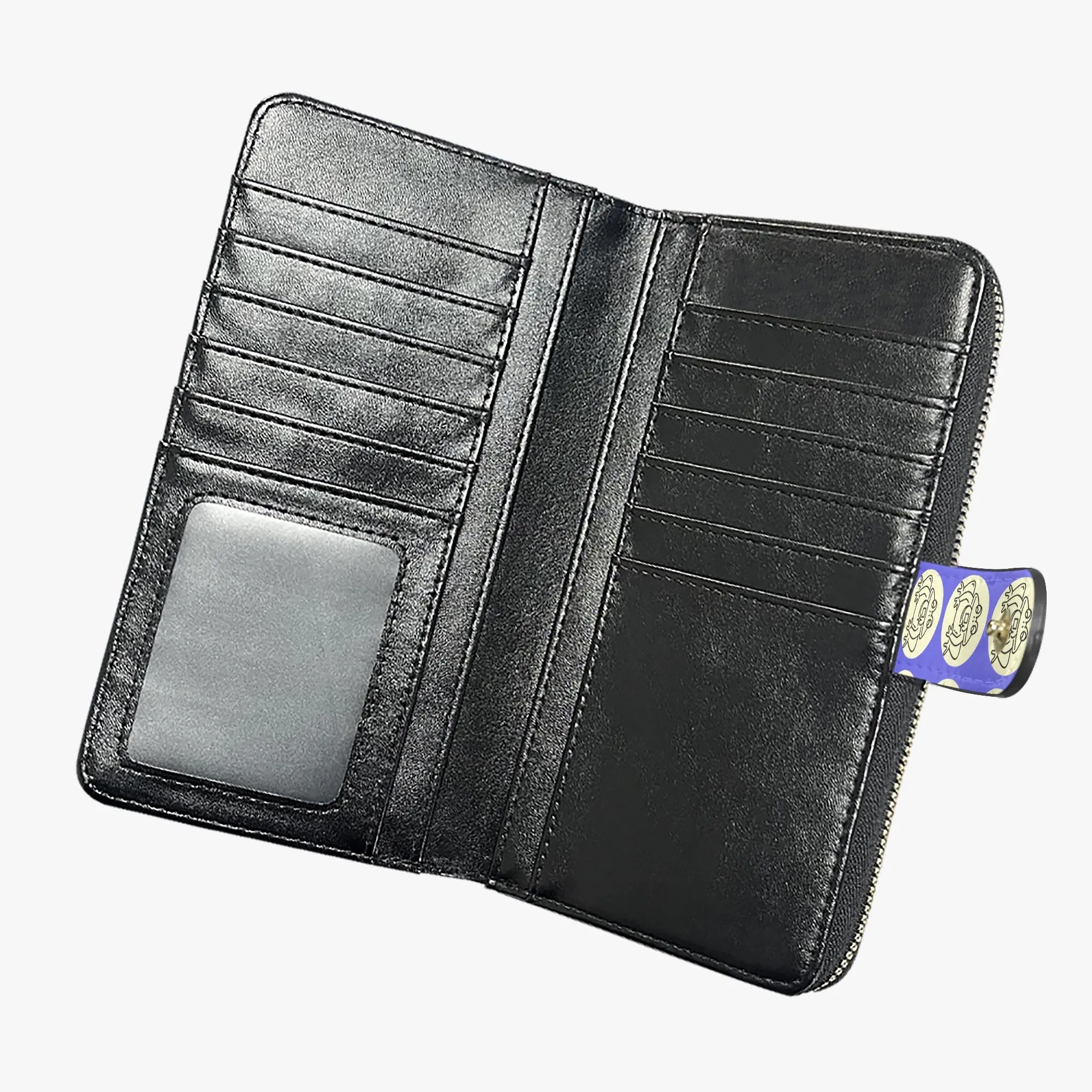 Black Ombre Fengshui Money Frog Long Flap Wallet