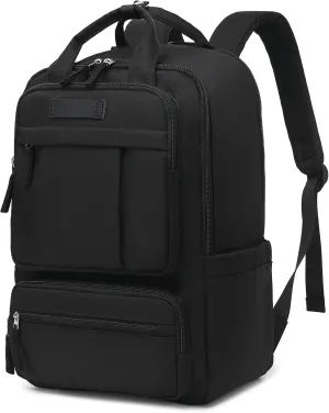 Bluboon Laptop Backpack for Women Waterproof Carry On Backpack Work Business Travel Bookbag Fashion College Schoolbag (Black)