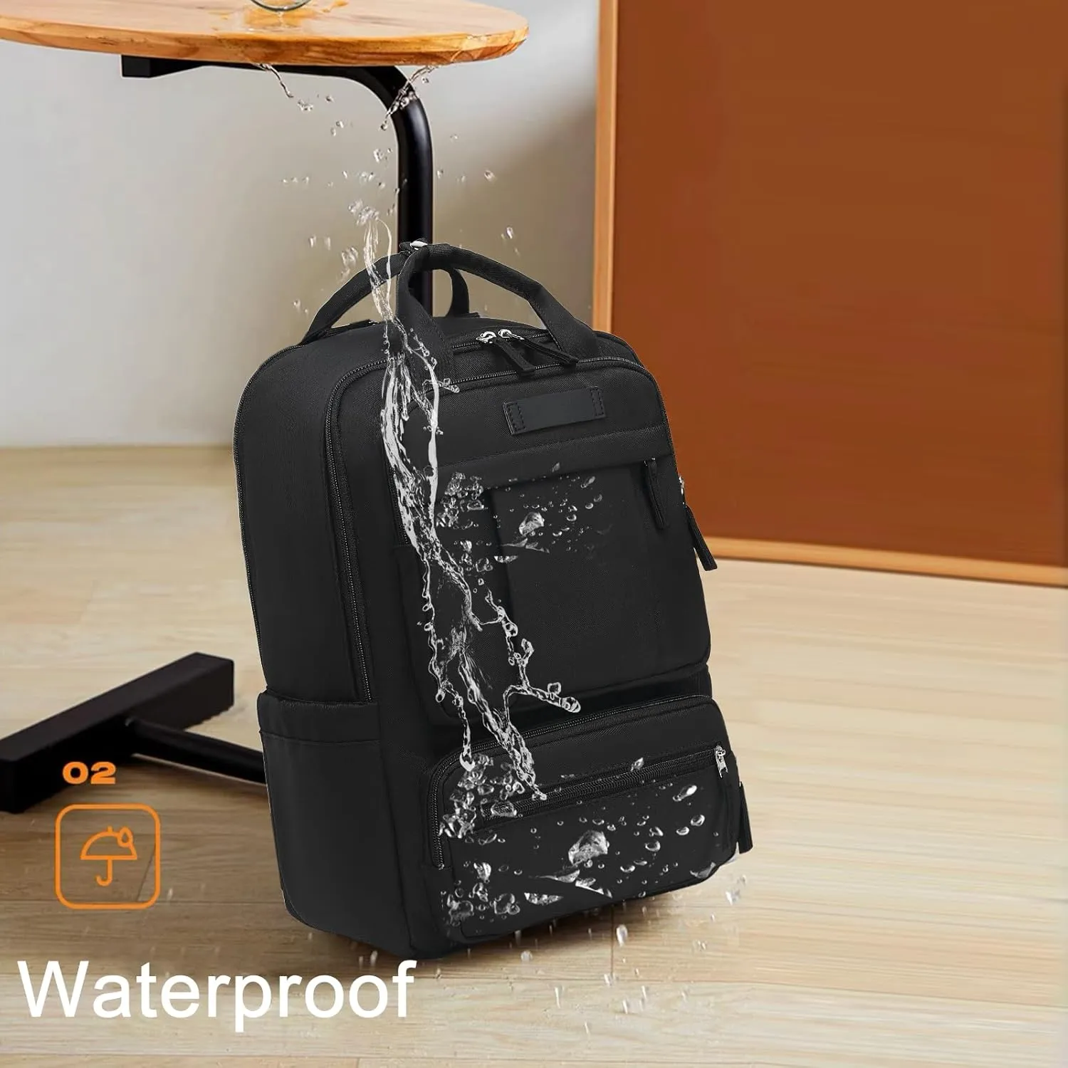 Bluboon Laptop Backpack for Women Waterproof Carry On Backpack Work Business Travel Bookbag Fashion College Schoolbag (Black)