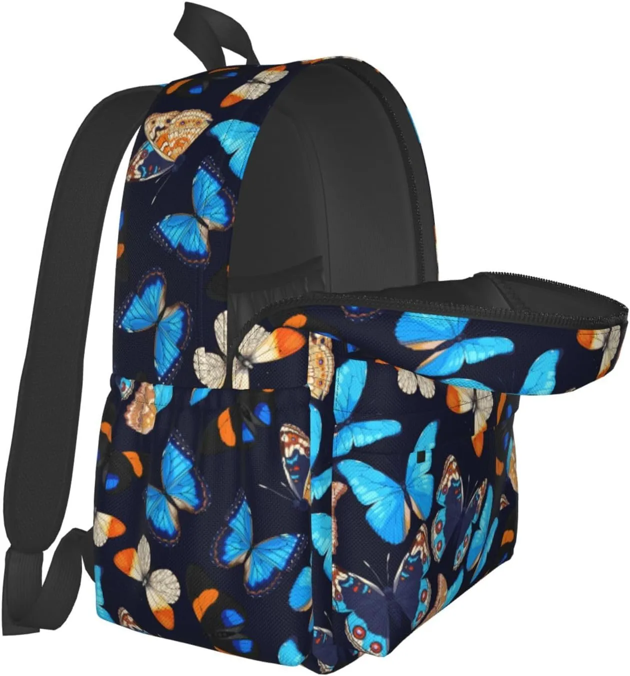 Blue Butterfly Multipurpose School Bag Bookbag for Teenage Boys Girls Daily Backpack