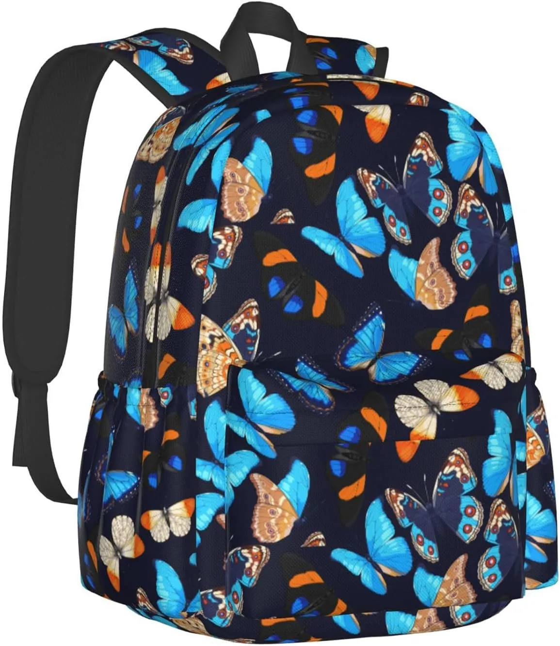 Blue Butterfly Multipurpose School Bag Bookbag for Teenage Boys Girls Daily Backpack