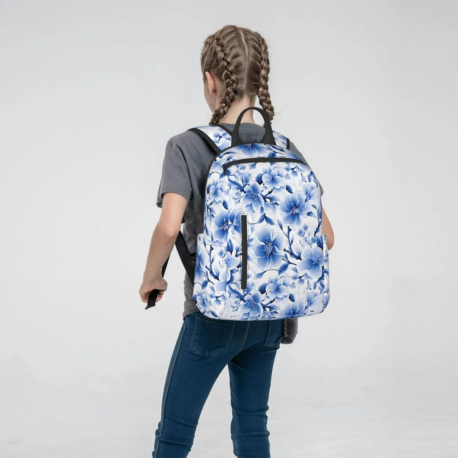 Blue Cherry Blossom Travel Backpack for Women Men Lightweight Laptop Backpack Casual Daypack Backpack Purse for Hiking Gym Camping Business