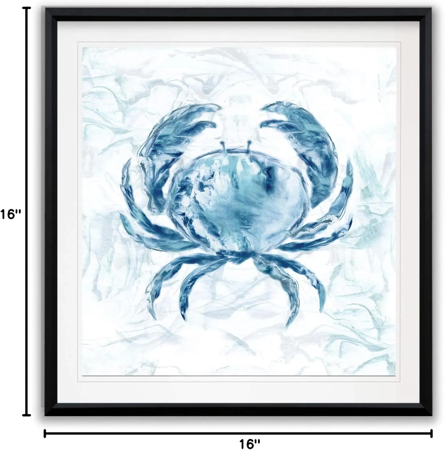 Blue Marble Coast Crab Painting Nursery Artwork Kids Ocean Beach Canvas Prints Art Framed Animal Wall Decor