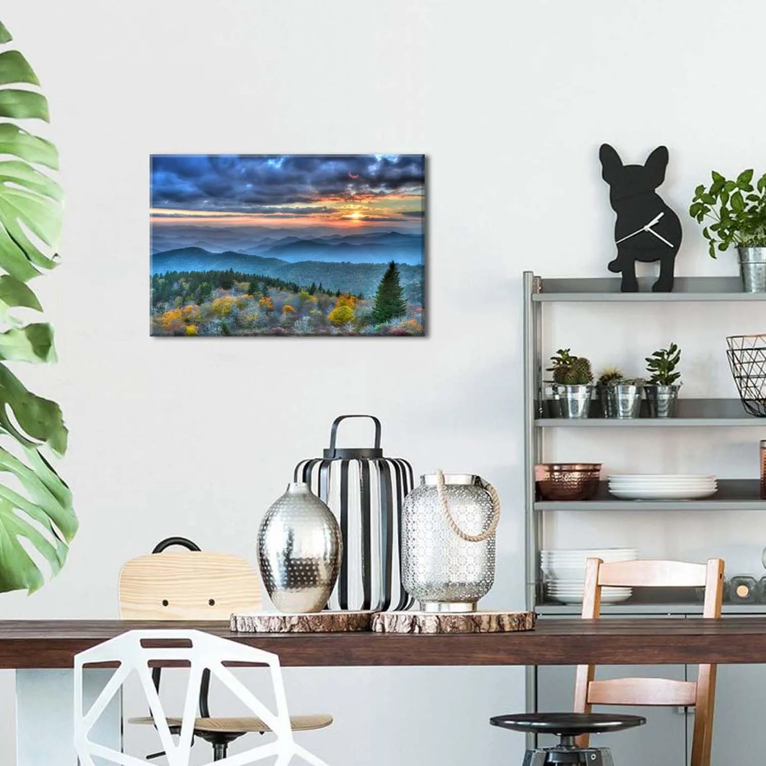 Blue Ridge Mountains Wall Art for Living Room Decor Sunrise Smoky Mountains Pictures Nature National Park Poster Forest Landscape Canvas Prints Painting Artwork for Bedroom Home Decoration 12x16"