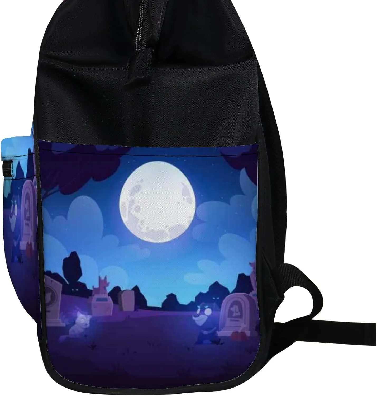 Blue Vintage Animal Graveyard Tombstones Diaper Bag Backpack, waterproof backpack Baby Nappy Changing Bags Laptop Backpack for Travel, Large Capacity, Durable and Stylish for Woman and Men.