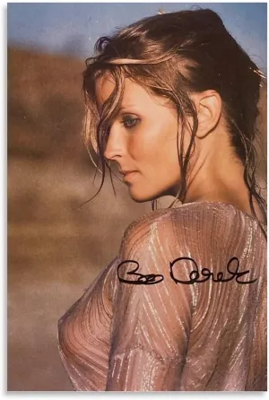 Bo Derek Vintage Signed Replica Poster Canvas Painting Wall Art Poster for Bedroom Living Room Decor 12x18inch(30x45cm) Unframe-style