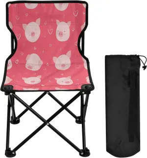 Boccsty Funny Faces of Pigs Camping Chair Beach Chairs Collapsible Chair Lawn Chairs Outdoor Chair for Camping Picnic Sports BBQ