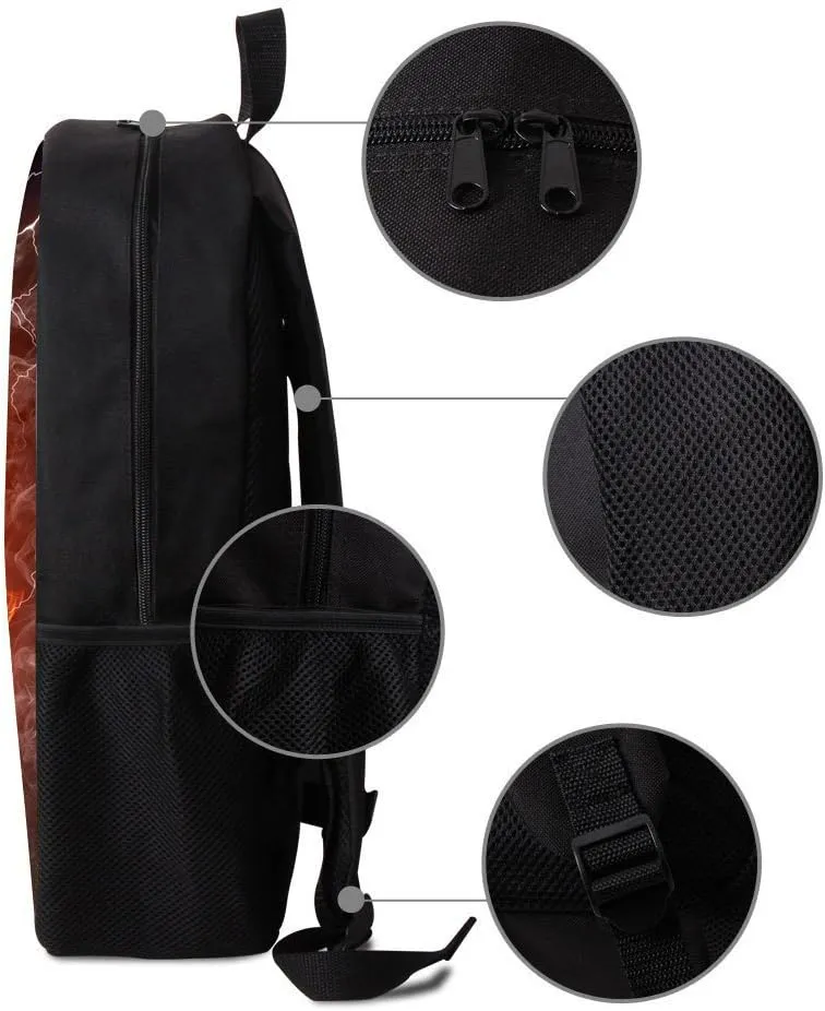 Bookbag Plane Backpack 17 Inch Black Studuent Bag for Kids Boys Mens Airplane Design