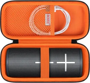 BOVKE Travel Case Compatible with Ultimate Ears Boom 4 Portable Waterproof Bluetooth Wireless Speaker, Boom 4 Holder with Mesh Pocket for Charging Cables, Black