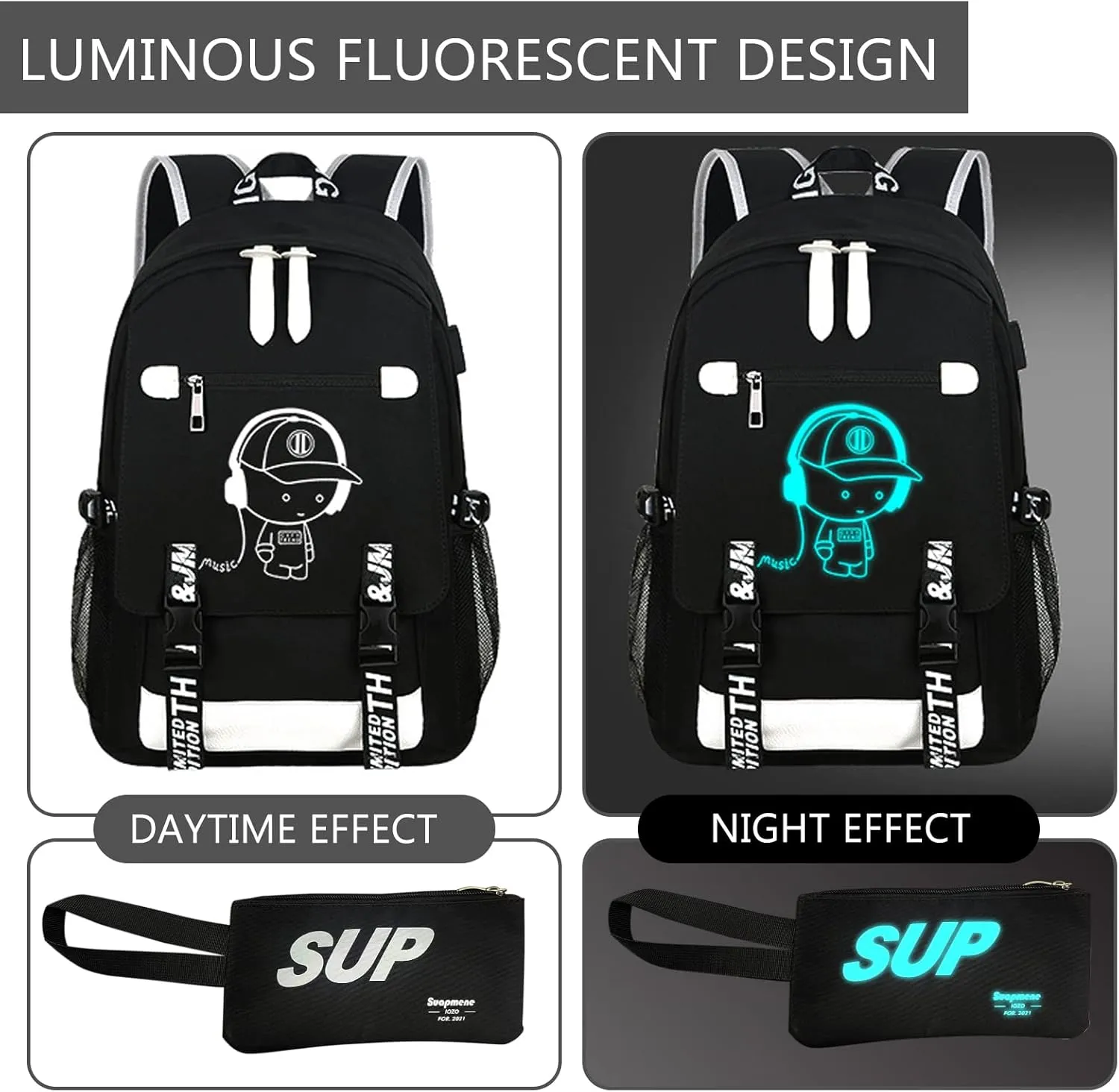 boy girl backpack.Anime Luminous Backpack School Backpack with USB Charging Port for, Kids Backpack Boys Book Bag Teen Elementary.School.Student.Backpack.Travel.Backpack.Middle.School.Lapto.with.Set