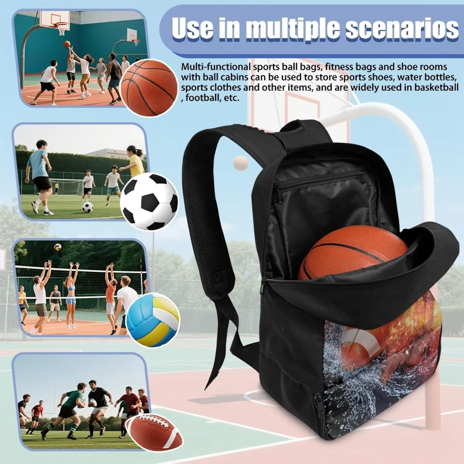 Boys Backpack with Shoe Compartment for Kids Children Equipment Bag