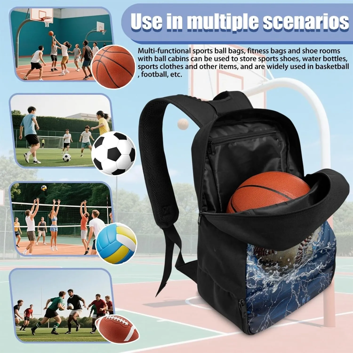 Boys Equipment Bag with Shoe Compartment for Kids Sports Backpack