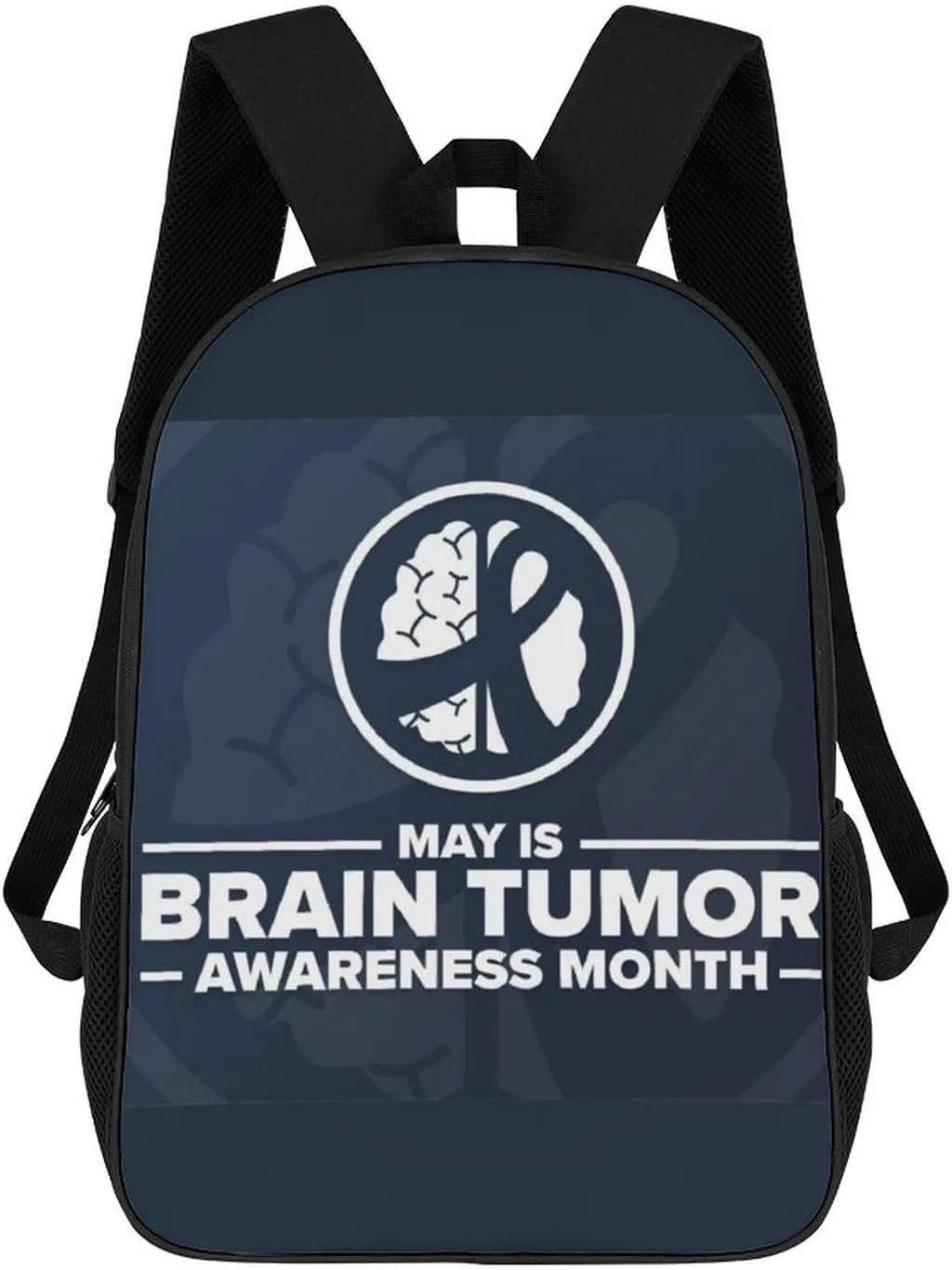 Brain Tumor Awareness Month Grey Ribbon Backpack for Worker Business Hiking Travel Bag Shoulders Bag