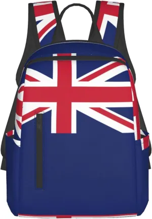 BREAUX New Zealand Flag Lightweight Backpack Travel Shoulder Bag Laptop Backpack High Density Twill Composite Fabric