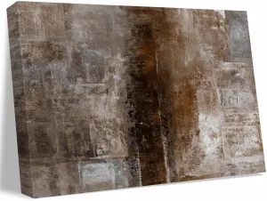 Brown Black Ombre Wall Art for Living Room, Hanging Framed Canvas Print Painting, Vintage Neutral Graffiti Abstract Art Picture Wall Decor for Bathroom Bedroom Office Dining Room 24"x48"
