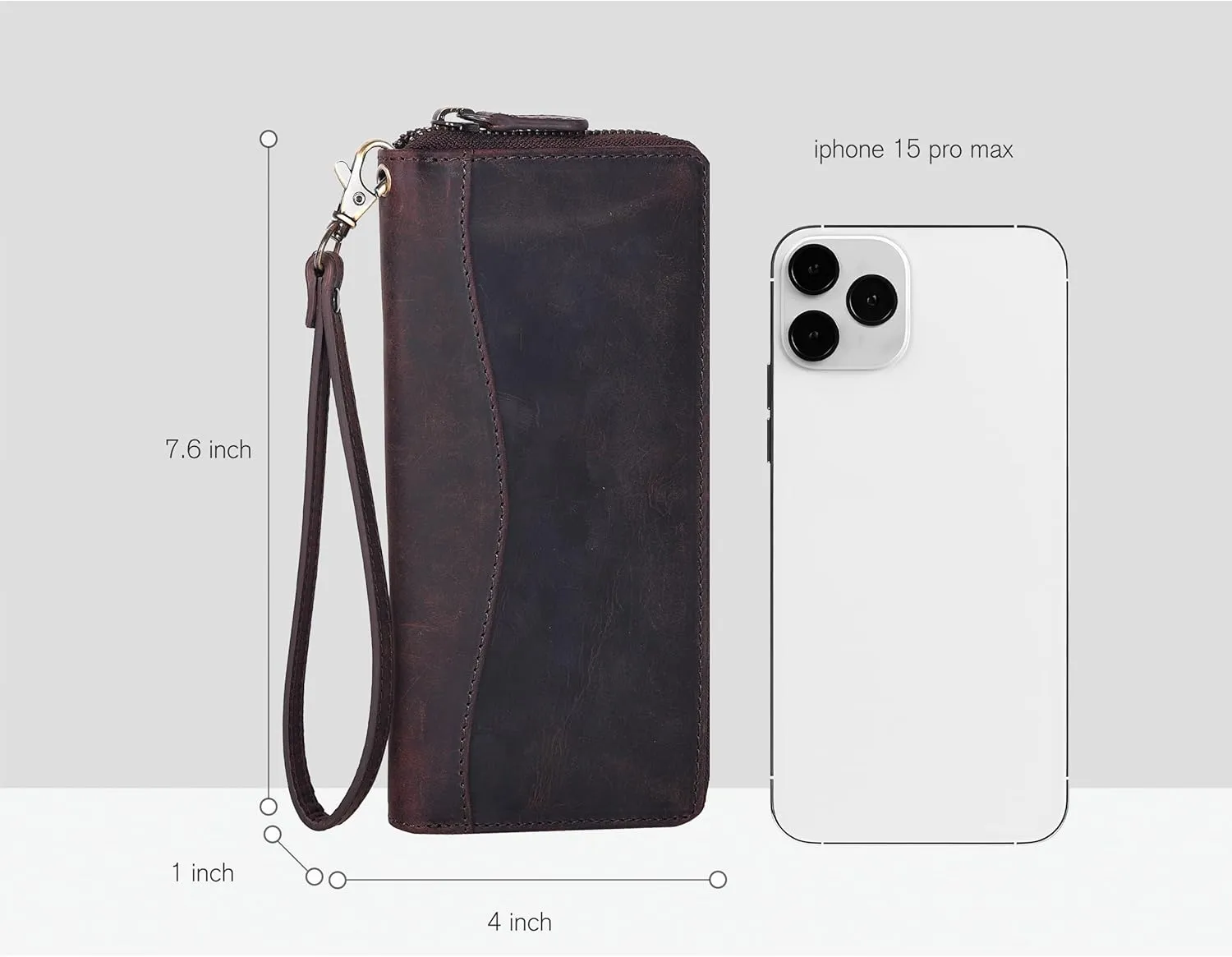 Brown Leather Wallet for Women - RFID Womens Wallet Clutch with 8 Credit Card Holder, Coin Pocket