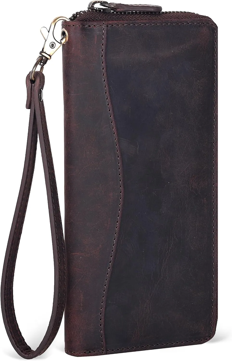 Brown Leather Wallet for Women - RFID Womens Wallet Clutch with 8 Credit Card Holder, Coin Pocket