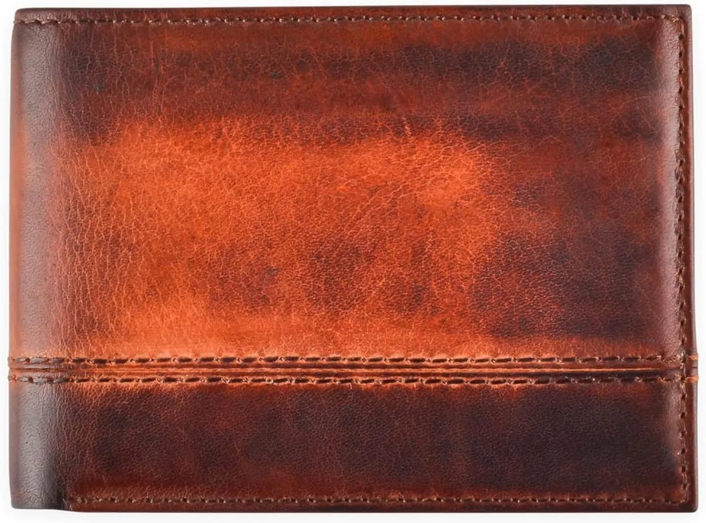 BULL GUARD Cognac Brown Leather Wallet for Men | RFID Blocking Bifold with Removable ID Credit Card Holder